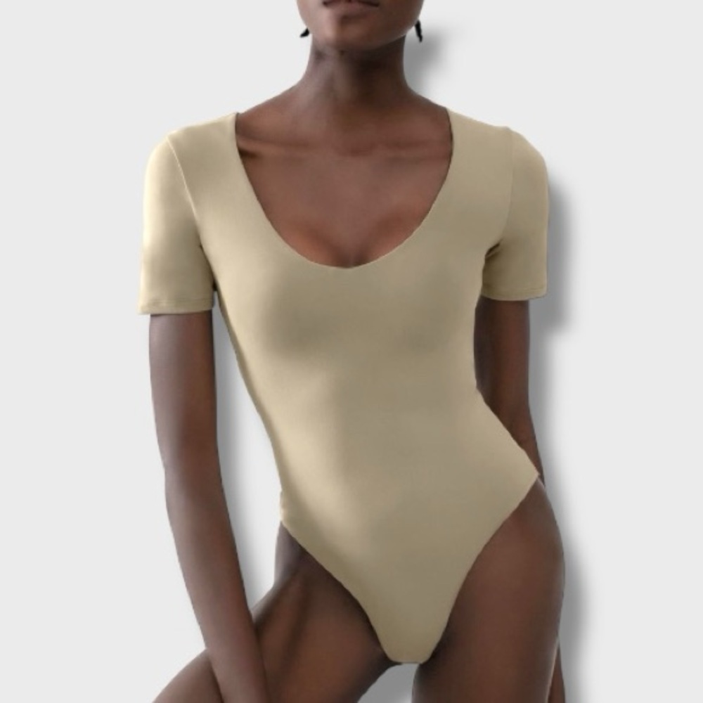 Pumiey Beige Bodysuit - S